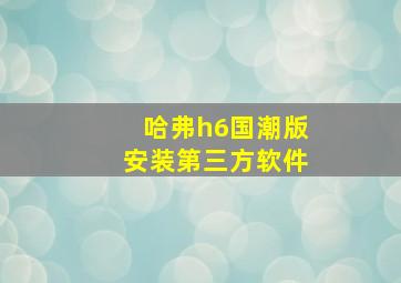 哈弗h6国潮版安装第三方软件