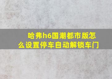 哈弗h6国潮都市版怎么设置停车自动解锁车门