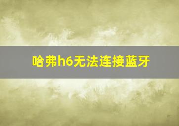 哈弗h6无法连接蓝牙