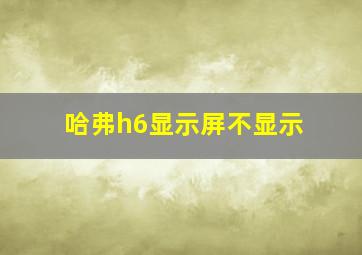 哈弗h6显示屏不显示