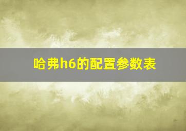 哈弗h6的配置参数表