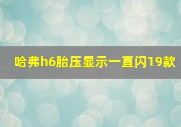 哈弗h6胎压显示一直闪19款