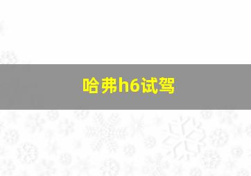 哈弗h6试驾