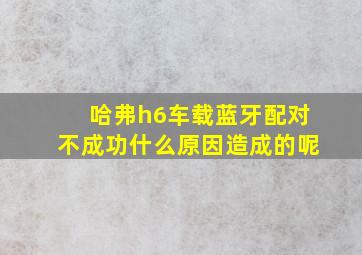 哈弗h6车载蓝牙配对不成功什么原因造成的呢