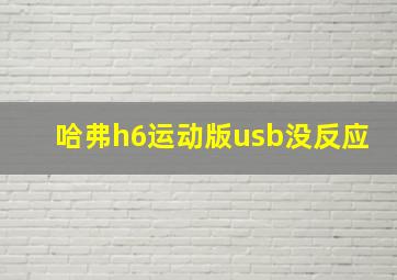 哈弗h6运动版usb没反应