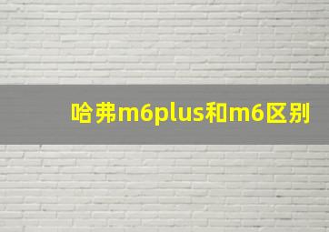 哈弗m6plus和m6区别