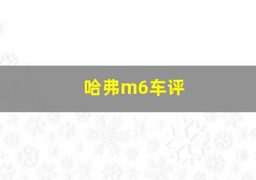 哈弗m6车评