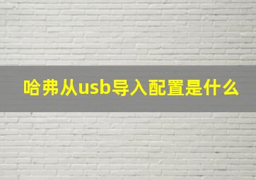 哈弗从usb导入配置是什么