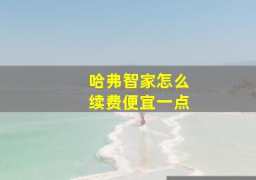 哈弗智家怎么续费便宜一点