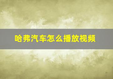 哈弗汽车怎么播放视频