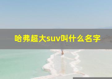 哈弗超大suv叫什么名字