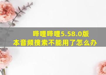 哔哩哔哩5.58.0版本音频搜索不能用了怎么办