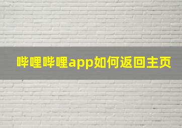 哔哩哔哩app如何返回主页