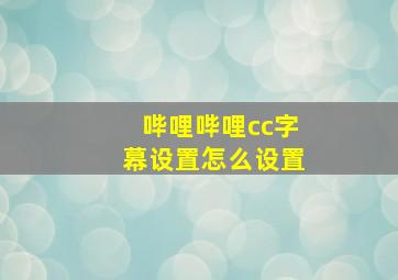 哔哩哔哩cc字幕设置怎么设置