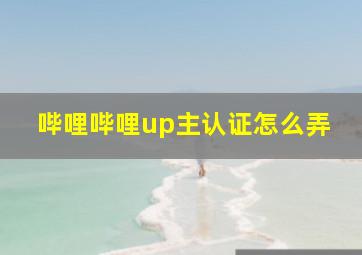 哔哩哔哩up主认证怎么弄