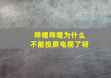 哔哩哔哩为什么不能投屏电视了呀