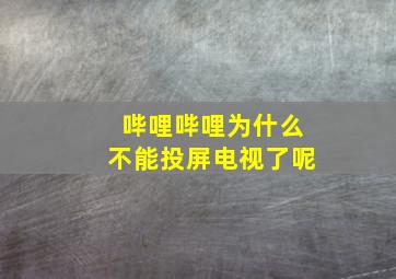 哔哩哔哩为什么不能投屏电视了呢