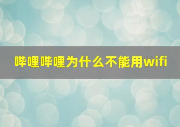 哔哩哔哩为什么不能用wifi