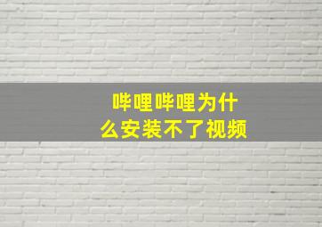 哔哩哔哩为什么安装不了视频