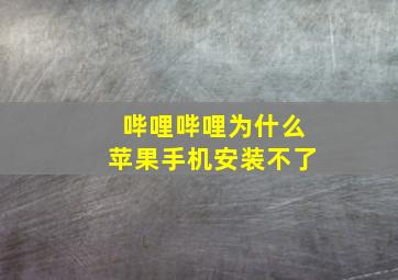 哔哩哔哩为什么苹果手机安装不了