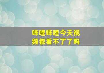 哔哩哔哩今天视频都看不了了吗