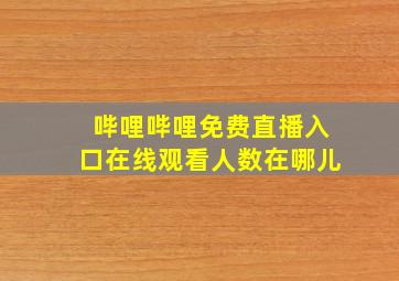 哔哩哔哩免费直播入口在线观看人数在哪儿