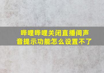 哔哩哔哩关闭直播间声音提示功能怎么设置不了