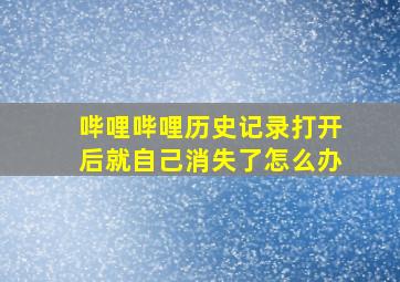 哔哩哔哩历史记录打开后就自己消失了怎么办