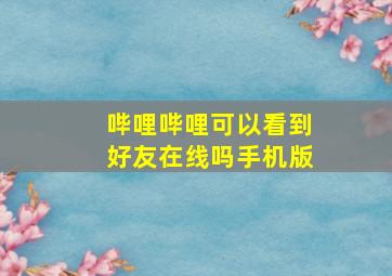 哔哩哔哩可以看到好友在线吗手机版