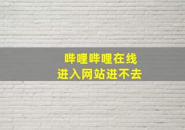 哔哩哔哩在线进入网站进不去