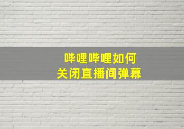 哔哩哔哩如何关闭直播间弹幕