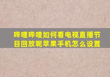 哔哩哔哩如何看电视直播节目回放呢苹果手机怎么设置