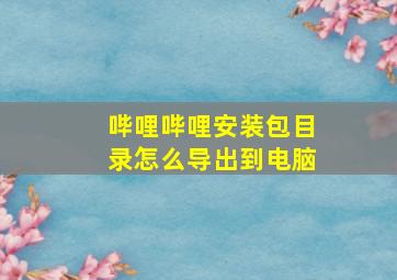 哔哩哔哩安装包目录怎么导出到电脑