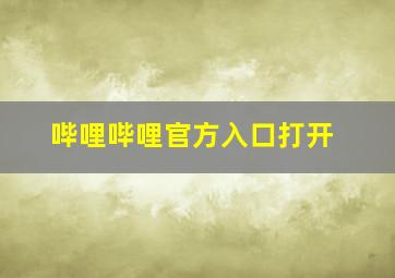 哔哩哔哩官方入口打开