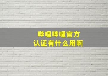 哔哩哔哩官方认证有什么用啊