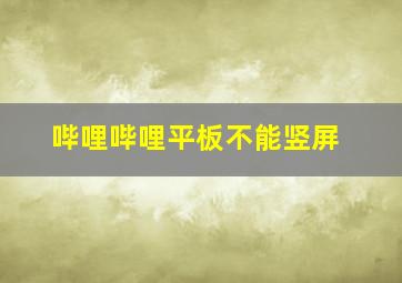 哔哩哔哩平板不能竖屏