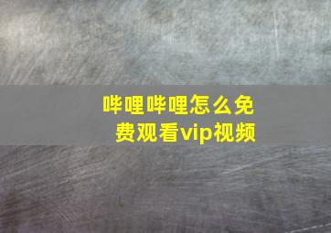 哔哩哔哩怎么免费观看vip视频