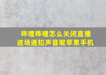 哔哩哔哩怎么关闭直播进场通知声音呢苹果手机