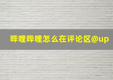 哔哩哔哩怎么在评论区@up