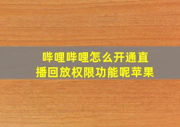 哔哩哔哩怎么开通直播回放权限功能呢苹果