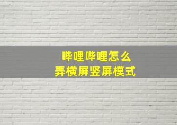 哔哩哔哩怎么弄横屏竖屏模式