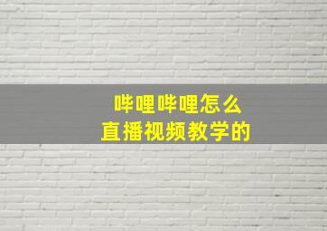 哔哩哔哩怎么直播视频教学的