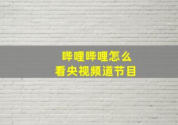 哔哩哔哩怎么看央视频道节目