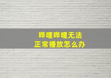 哔哩哔哩无法正常播放怎么办