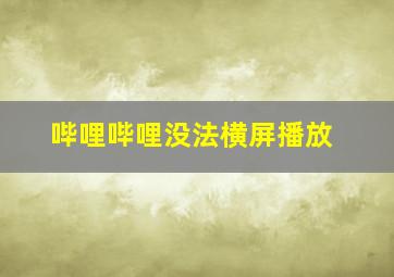 哔哩哔哩没法横屏播放