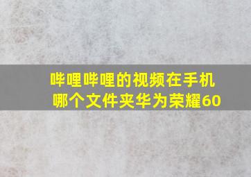 哔哩哔哩的视频在手机哪个文件夹华为荣耀60