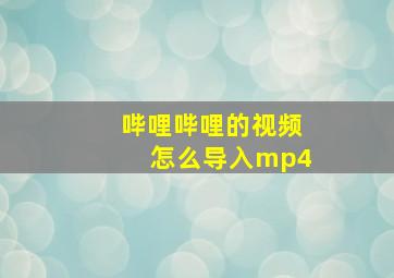 哔哩哔哩的视频怎么导入mp4