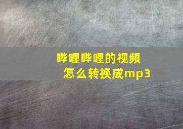 哔哩哔哩的视频怎么转换成mp3