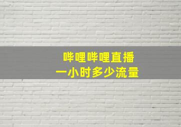 哔哩哔哩直播一小时多少流量