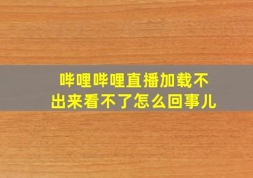 哔哩哔哩直播加载不出来看不了怎么回事儿